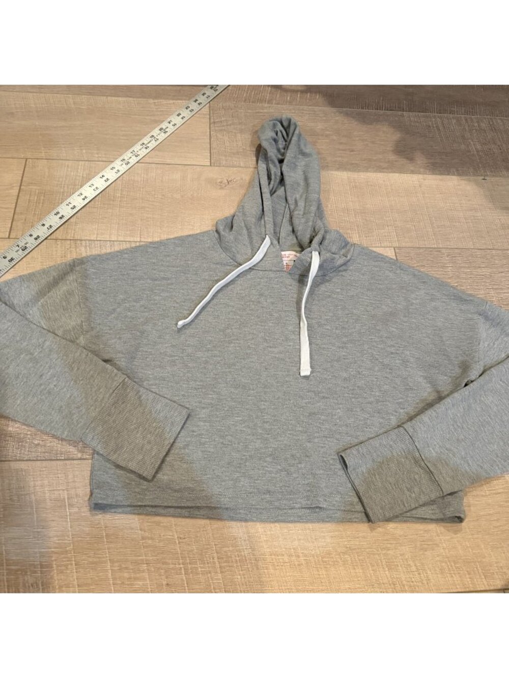 Adrienne Vittani Sport Small Gray Hooded Light Sweatshirt